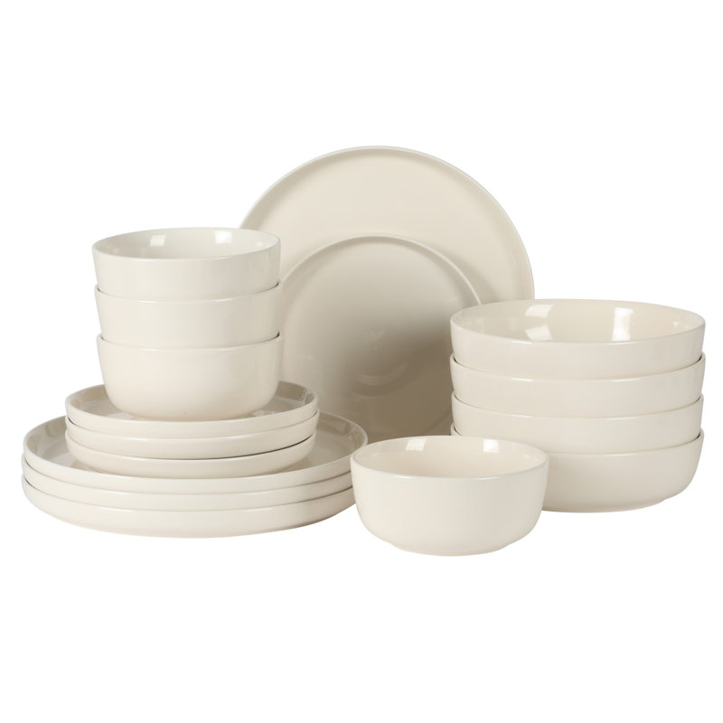  Service de table en porcelaine moderne 16 pièces pour 4 personnes Serenity