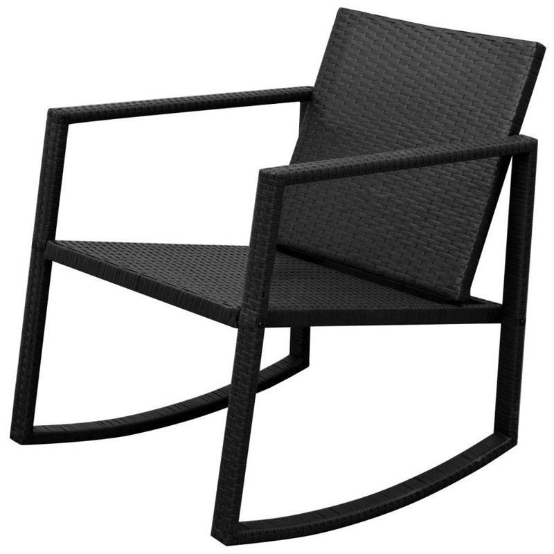 Aline 2 Seater Rattan Conversation Set, Black