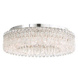 Sarella 12 Light 24in Round Flushmount in White with Clear Radiance Crystals