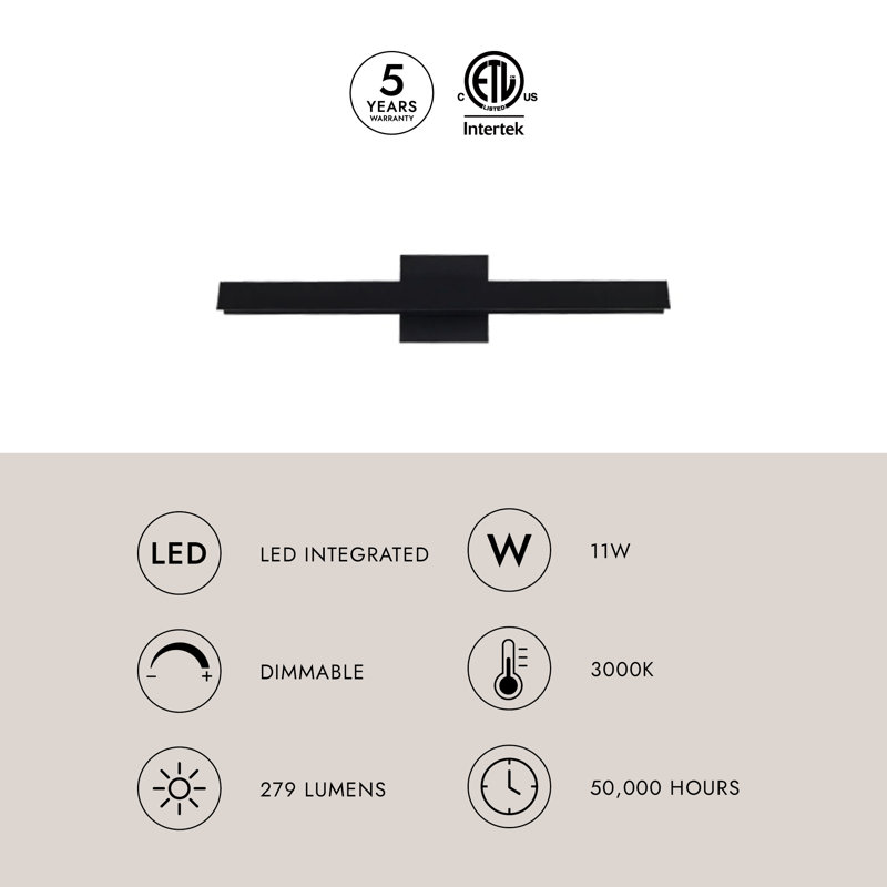 Galleria 15-in Brass dimmable LED Wall Sconce, 15-in, Antique Brass