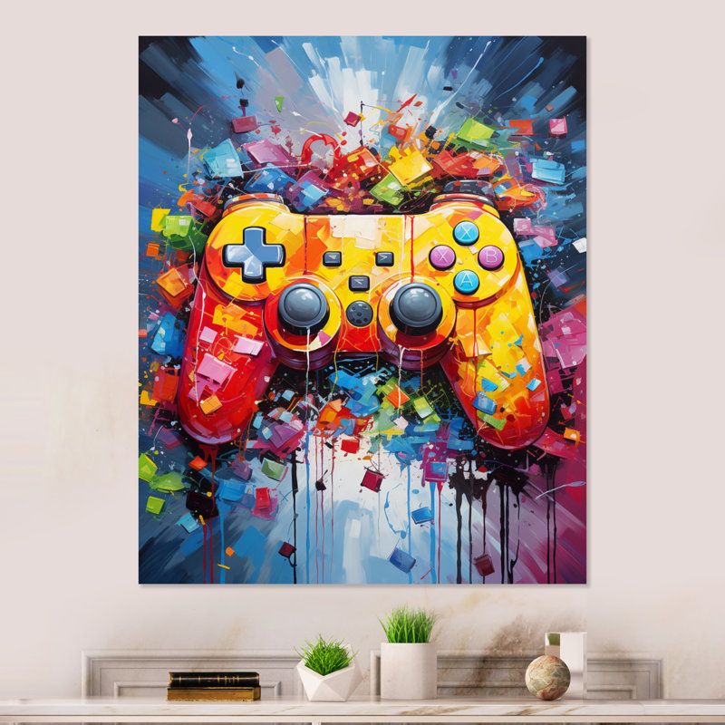 Jeu vidéo Pixel Pop II - jeux vidéo, art mural en métal, H 32 po x l 24 po