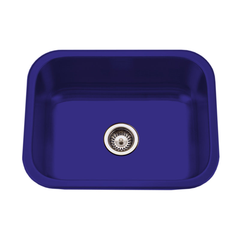 Porcela 22.75'' L Single Bowl Steel Kitchen Sink, Navy Blue