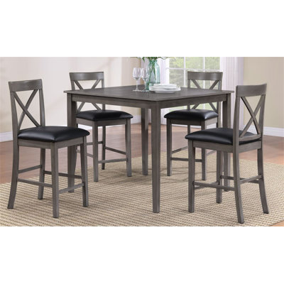 Table bistro Lakewood Gray + 4 tabourets