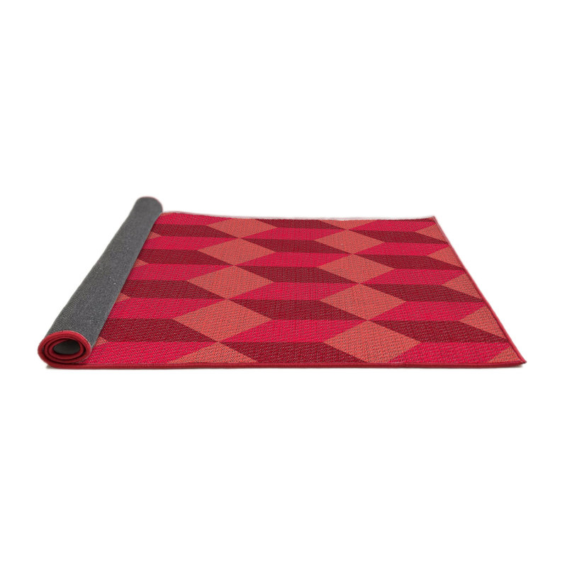 Tapis de zone rose à motif, Rond 5 pi