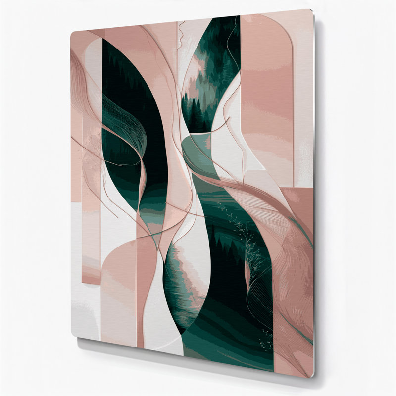 Abstract Landscape 94 Grey Metal Wall Art, 12" H x 18" W