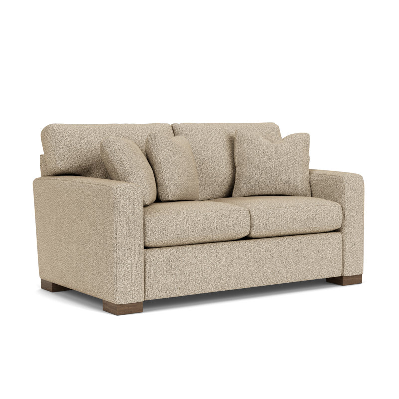 Causeuse à accoudoirs carrés 63 po Anderia, Polypropylène / oléfine beige clair