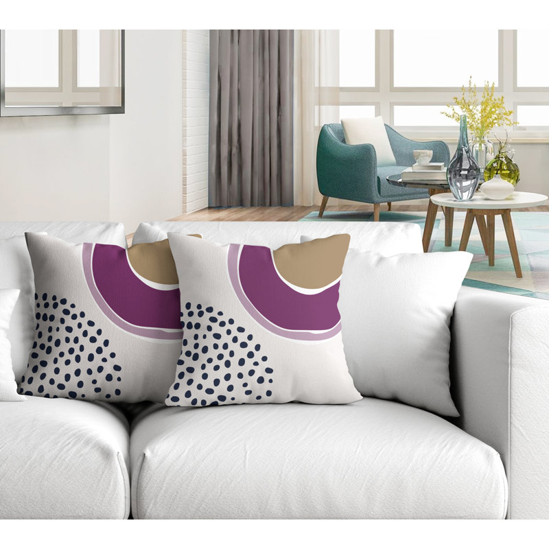Jeté carré en polyester / mélange de polyester intérieur / extérieur, L 15 po x H 15 po, Mauve