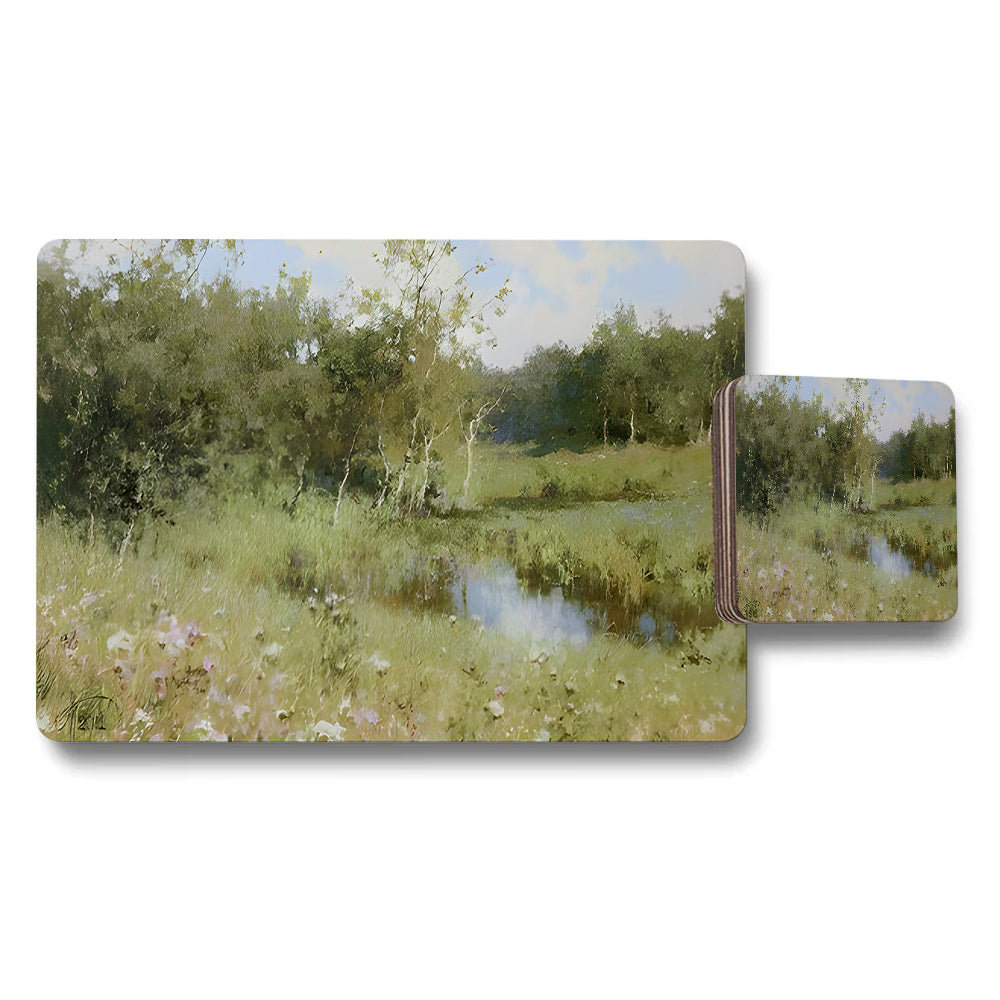 Impressionist Landscape Home Decor Placemat and Coaster Set