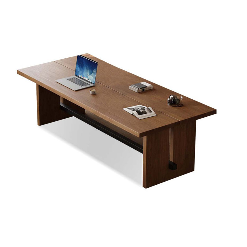 Table de salle à manger rectangulaire en bois massif brun noisette, H 29,53 po x L 70,87 po x l 31,5 po