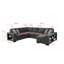 124'' Square Arms Firm Sectional Sofa U Shape Sectional Sleeper Sofa with Pull Out Couch and Storage Chaise-100887915