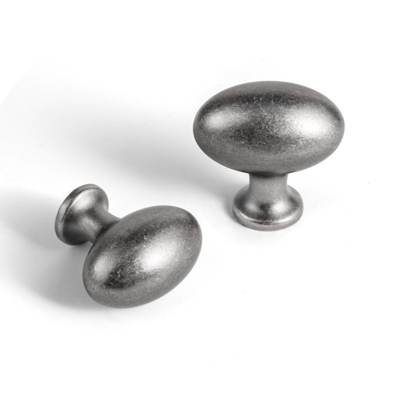Paquet de 1,4 po de boutons ovales, Argent antique