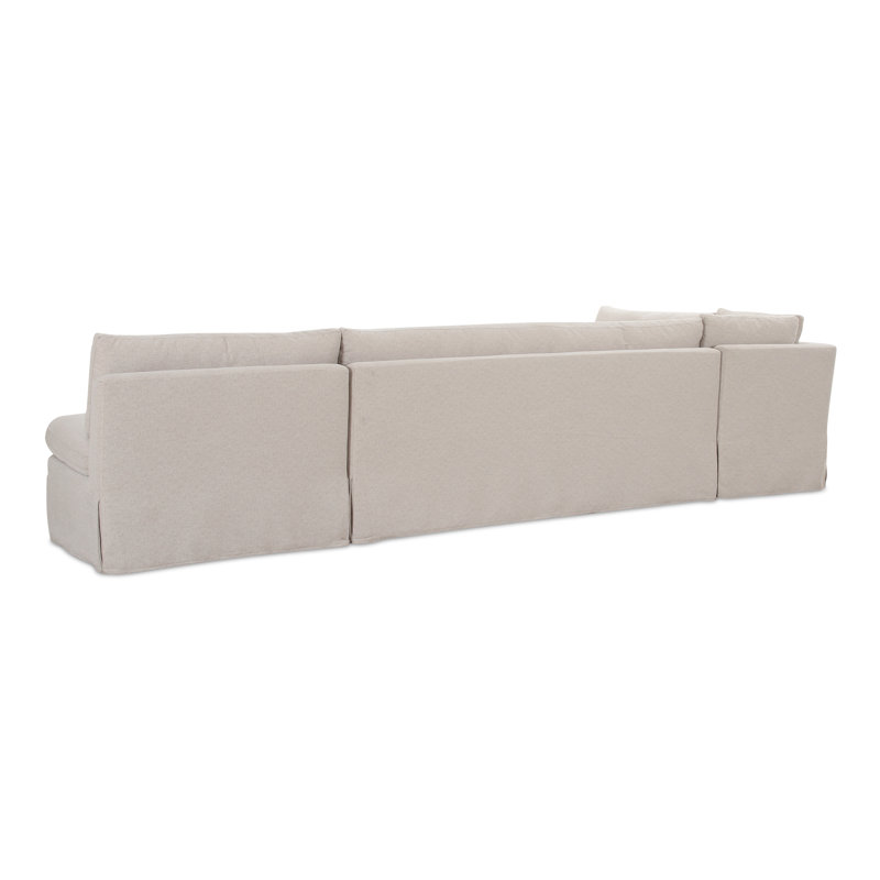 Fable Slipcover Dining Banquette U-Shape Beige 121In, 31.75" H x 139.5" W x 67.5" D, L-Shape