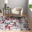 Tapis gris / rouge / blanc à motif abstrait Mascia-350889707