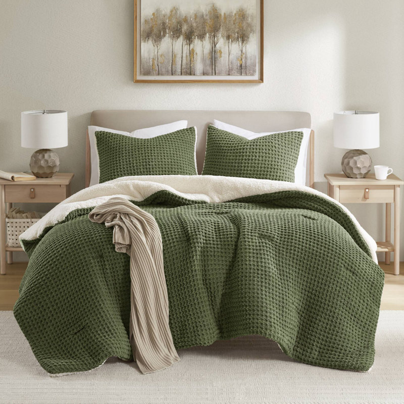 Ensembles de literie confortables en chenille simple, confort moderne tricoté gaufré pour la maison