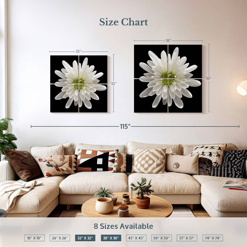 Harnek Chrysanthemum Flower, 38" H x 38" W