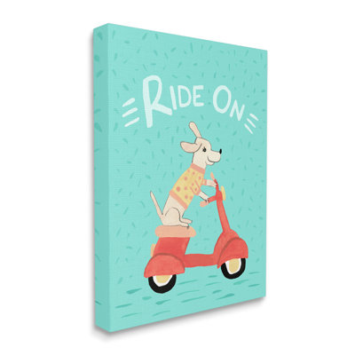 «Ride on Dog Motorbike Scooter» par Heather Strianese - peinture