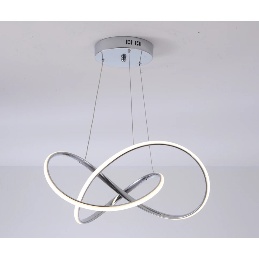 Maidee 1 - Swirl-Shaped Modern LED Pendant Light, Dimmable, 3CCT Selectable (3000K/4000K/5000K), Adjustable 5FT Cable, Aluminum Hanging Fixture for Kitchen Island, Dining Room, Stairwell – 1-Pack Ivy Bronx