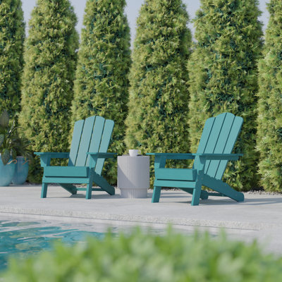 Ayleah Commercial All-Weather Adirondack Chairs with Cupholders