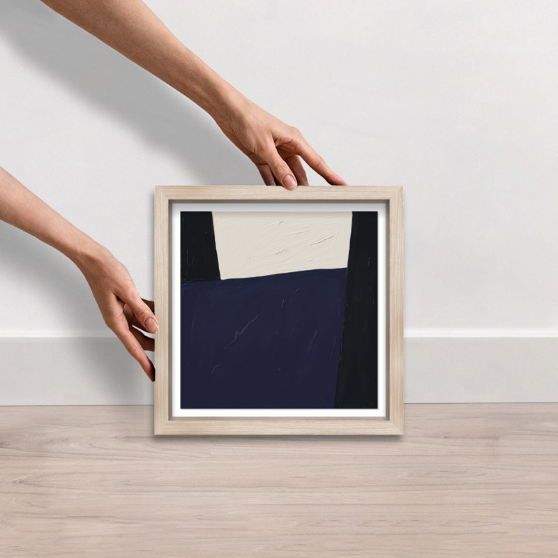In Blue II Print by Oliver Gal, 31.5"H x 31.5"W, Natural Oak Shadowbox