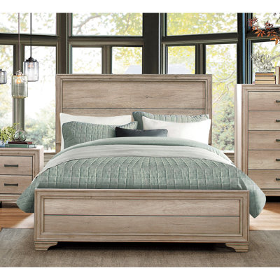 Lit double contemporain au look naturel - Fabrication de planches de qualité et de matériaux en bois