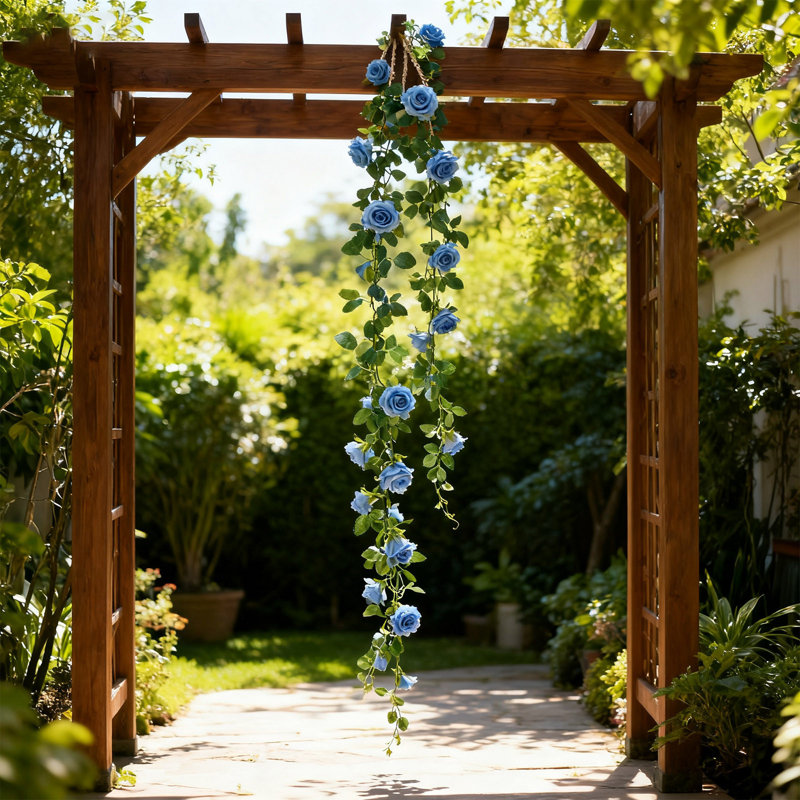  Rotin de fleurs artificielles en soie