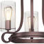 Mini-lustre suspendu d'intérieur en bronze antique à 3 lumières V2003-79 Regina avec abat-jours cylindriques en verre transparent