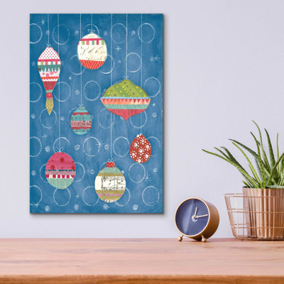 «Retro Ornaments I Blue» par Courtney Prahl, art mural en verre acrylique