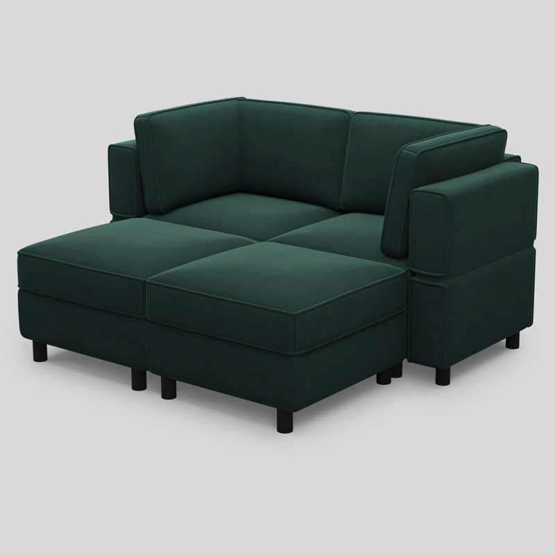 Loveseat Sofa With Two Ottomans