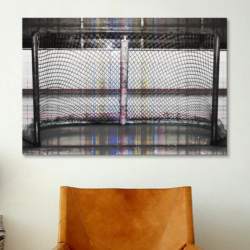 « canada », impression sur toile tendue avec barrière de hockey, H 26 po x l 18 po x P 1,5 po