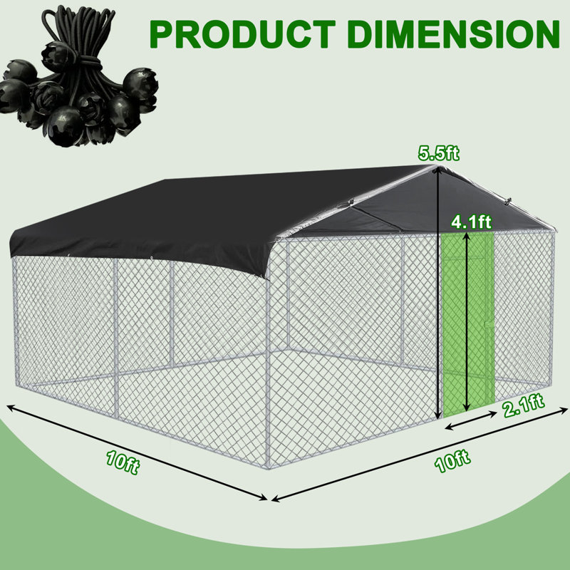 Anti-Rust Dog Kennel Outside With Roof