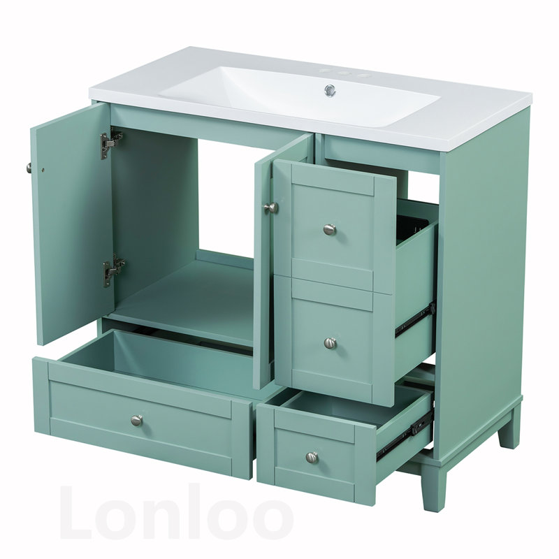 Modern Bathroom Vanity with USB Charging and Ample Storage