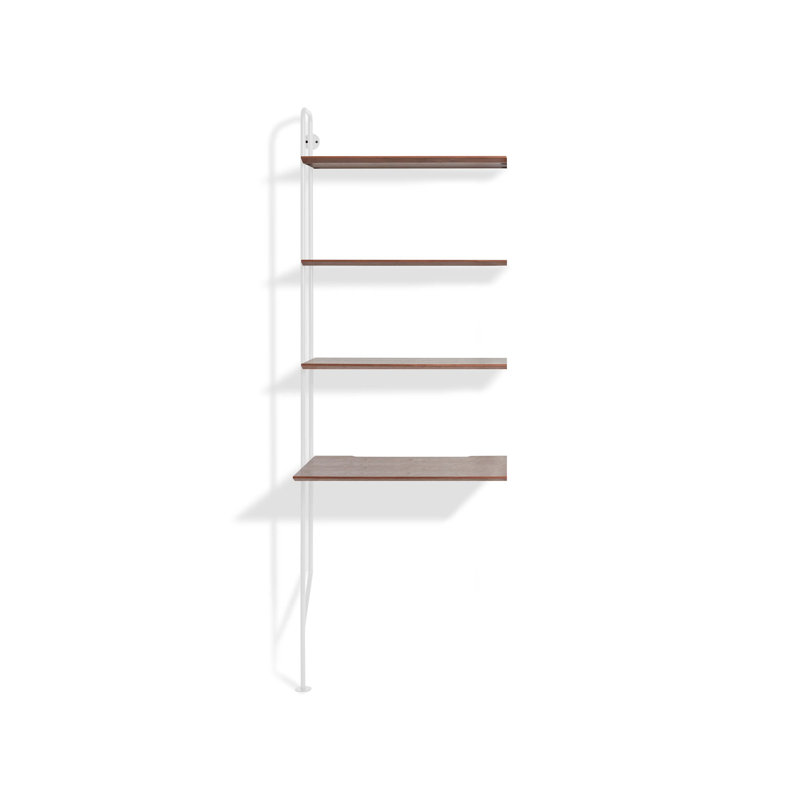Hitch Rectangular Writing Desk Office Set, White, Walnut