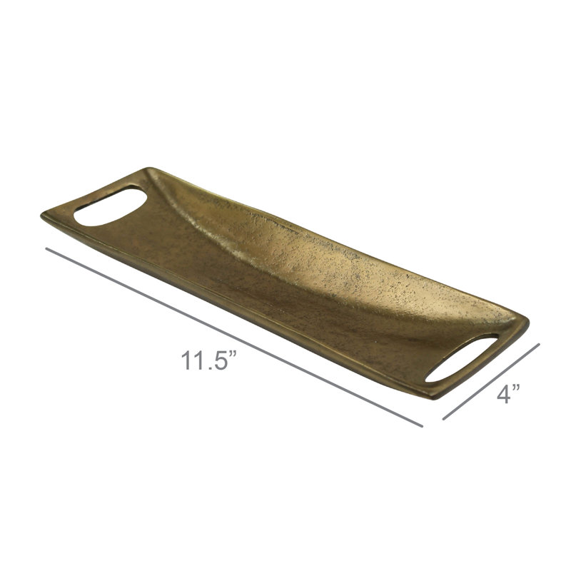 Plateau rectangulaire Dash, laiton - petit, Doré, H 0,75 po x L 11,5 po x l 4 po