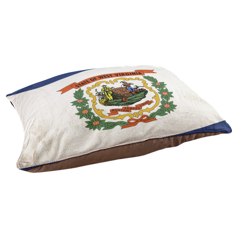 Coussin de concepteur west virginie flag Burien, Marron foncé, L 19,5 po x l 29,5 po