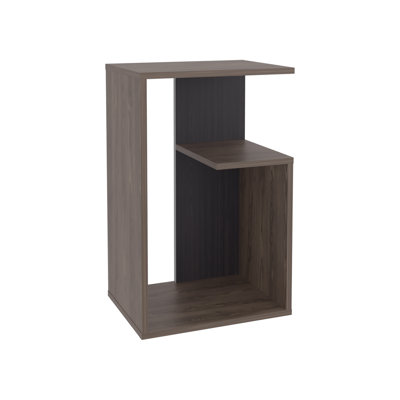 Everet 25" High 3-Tier Shelf Side Table Dark Oak