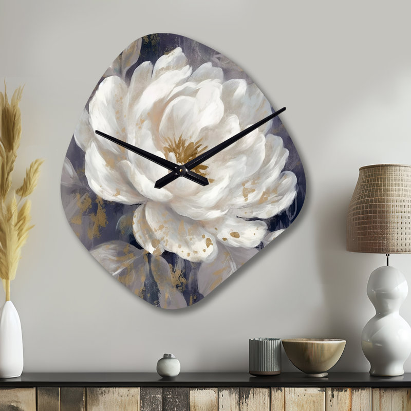 Dangerfield - Nebula Shape Large Peonies 3D Wall Clock, Small