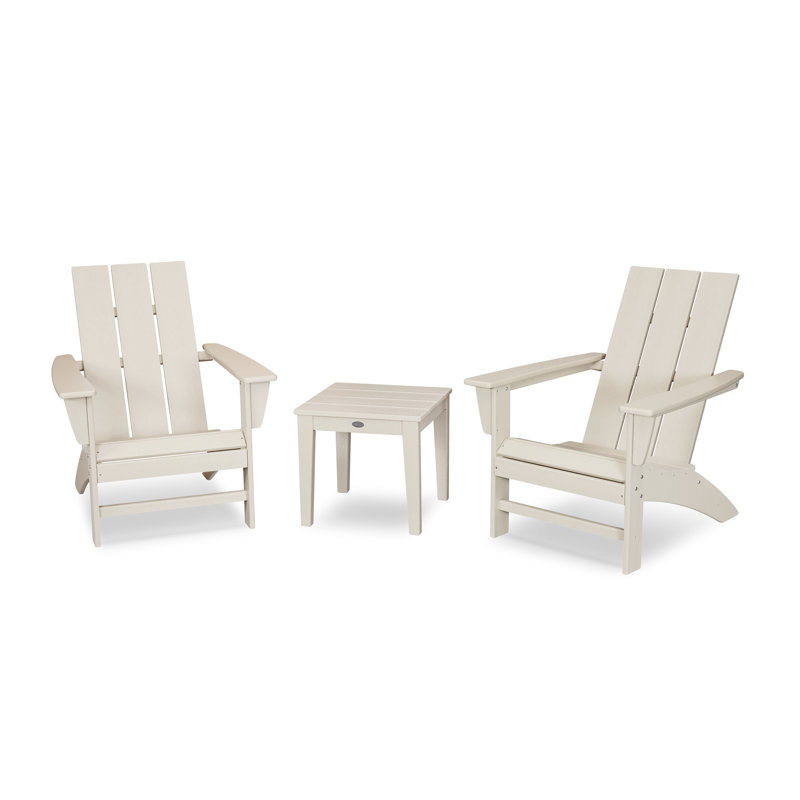 POLYWOOD Modern Adirondack 3-Piece Set, Sand