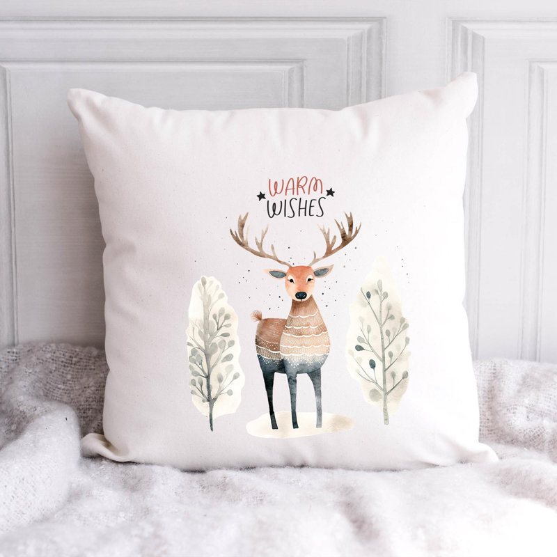 08_CozyChristmas Reversible Throw Pillow, 14" x 14"