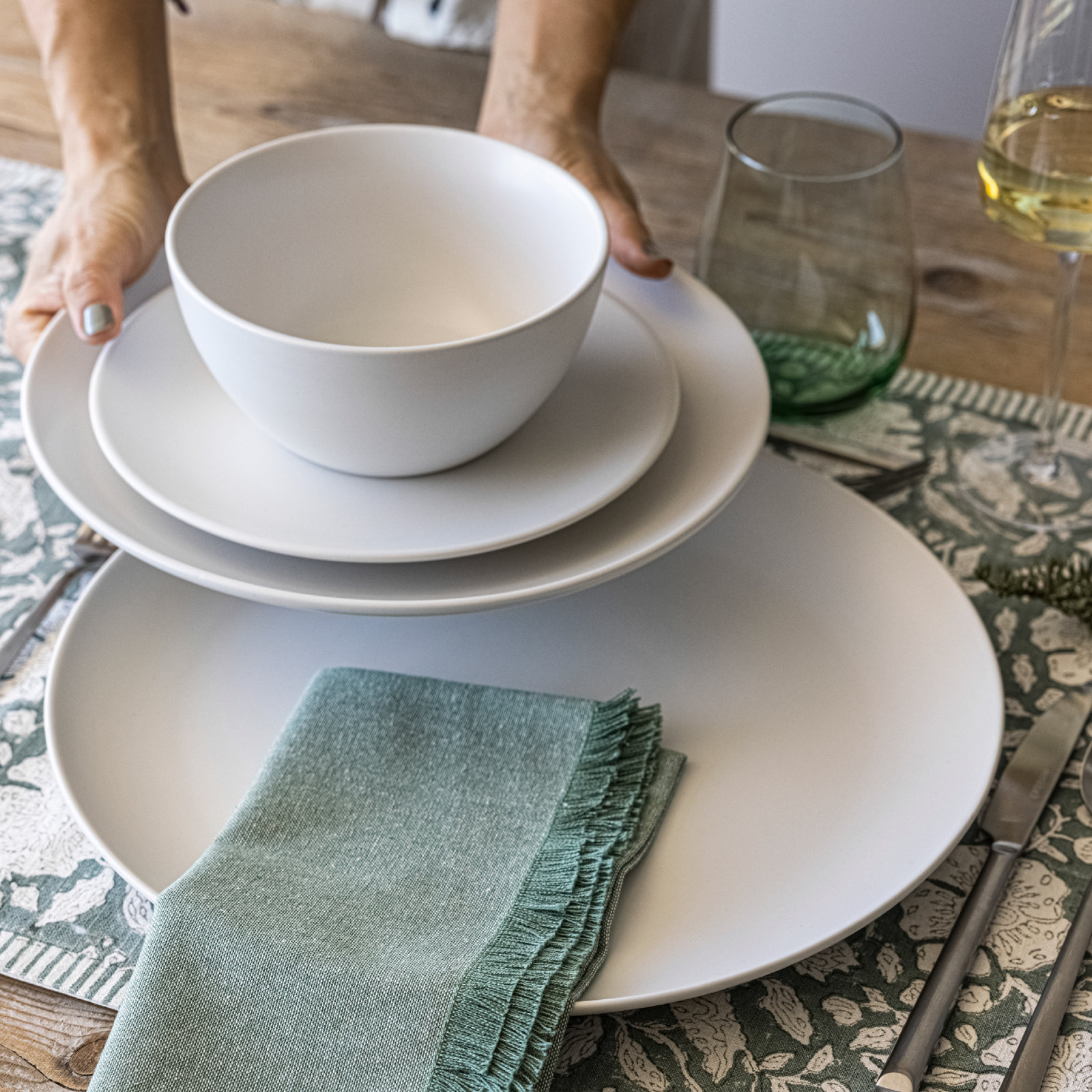 Over&Back Coupe Round Serving Platter, White