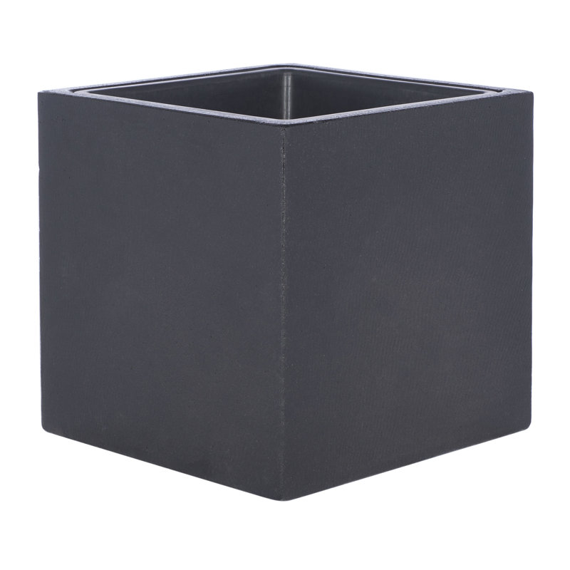 Boîte à fleurs en ciment Damariye, gris, H 12,9 po x l 12,9 po x P 12,9 po