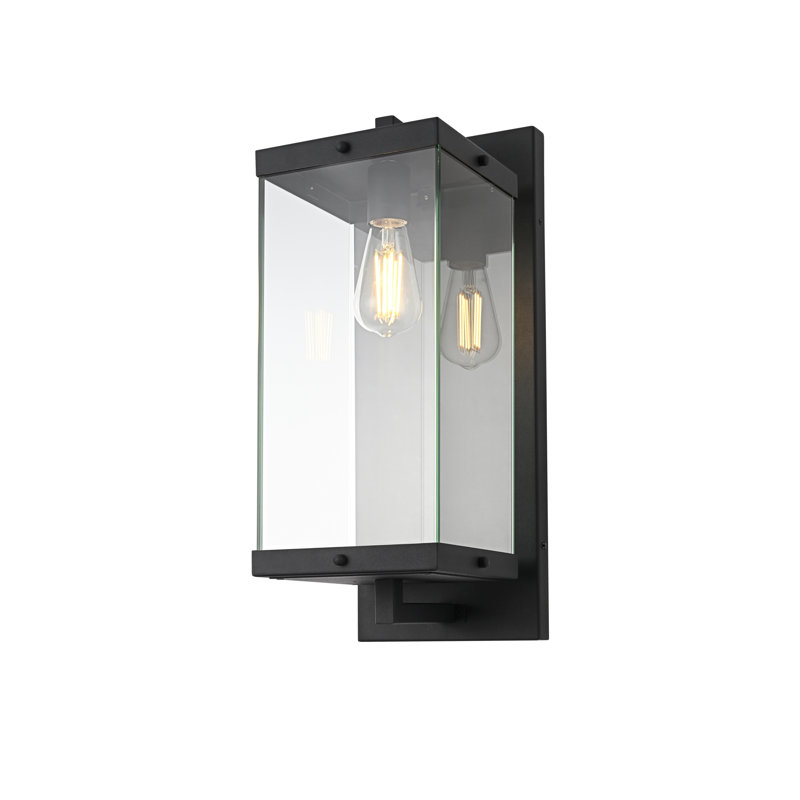 Julien Outdoor Wall Sconce in Black, 21" H x 8" W x 10" D