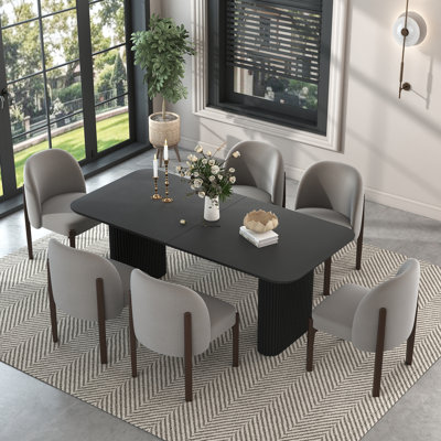 Ensemble de table à manger moderne avec chaises rembourrées 4/6, ensemble de cuisine de ferme pour petits espaces, dinging, cuisine