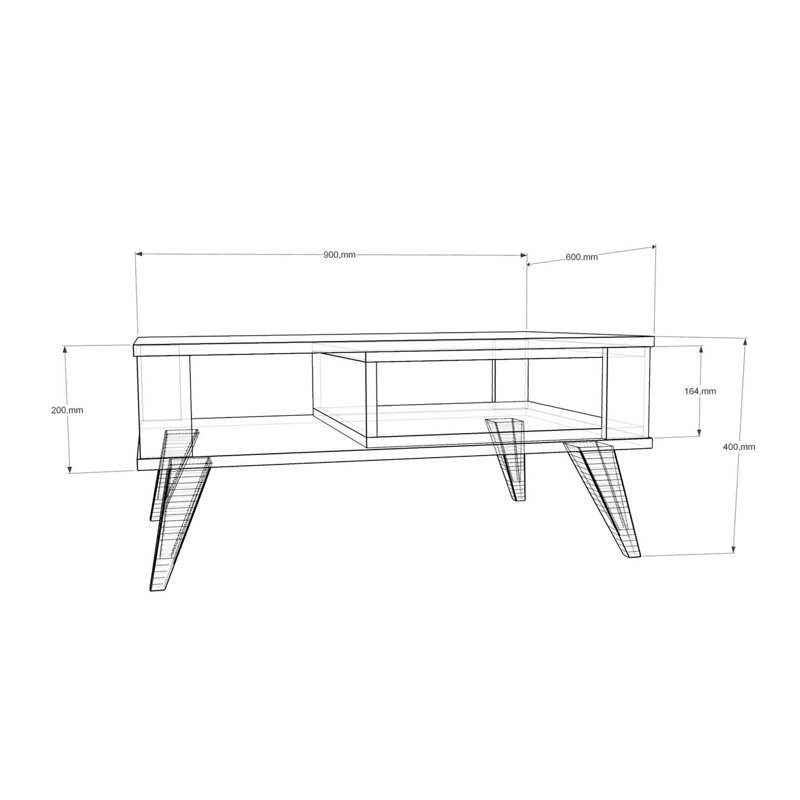 Four Leg Coffee Table with Storage