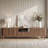86.6" W Media Console Table with Sliding Door，Large TV Stand For Tvs Up To 85" For Living Room And Bedroom,Brown-1049164647