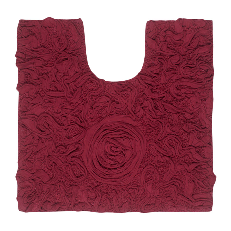 Schoenberger 100% Cotton Contour Bath Mat 20"x20", Red