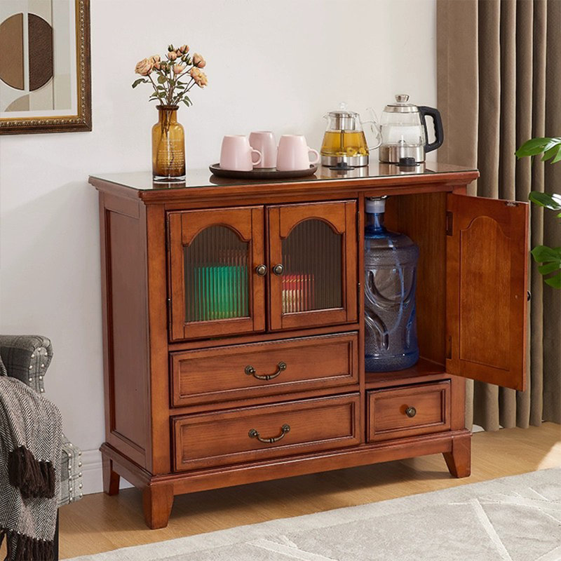 Buffet en merisier massif et bois manufacturé, Cerise profonde