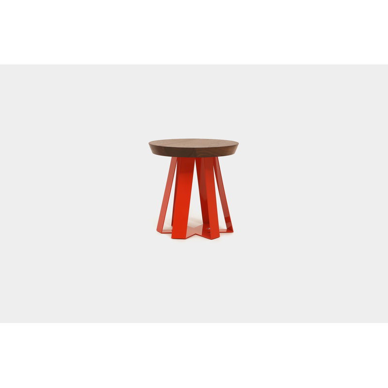 ARS Solid Wood End Table, Walnut, Orange