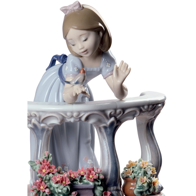 Morning Song Girl Figurine, Light Blue