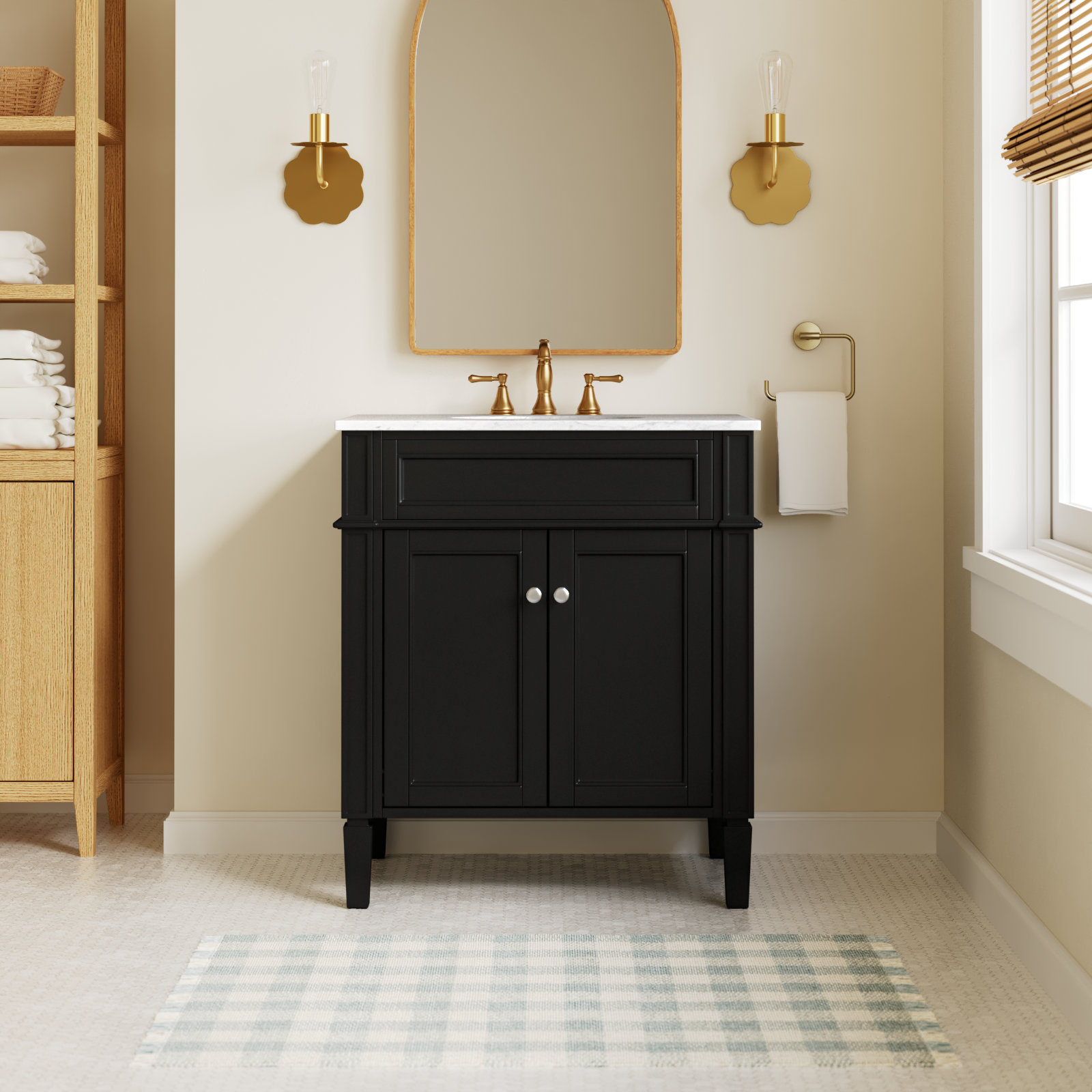 Rivers 30'' Single Bathroom Vanity, Black