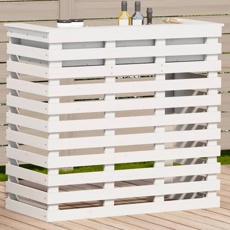 Coldiron Rectangular 113.5cm L Outdoor Standing Height Table, White